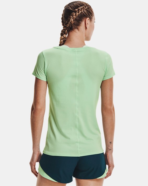 Women's HeatGear® Armour Short Sleeve, Green, pdpMainDesktop image number 1